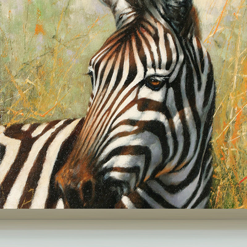 Contemporary Africa Zebra Mural Decal Pastel Color Natural Animals Wall Covering