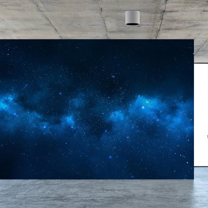 Magical Constellations View Mural Decal for Playroom, Blue, Custom Size Available