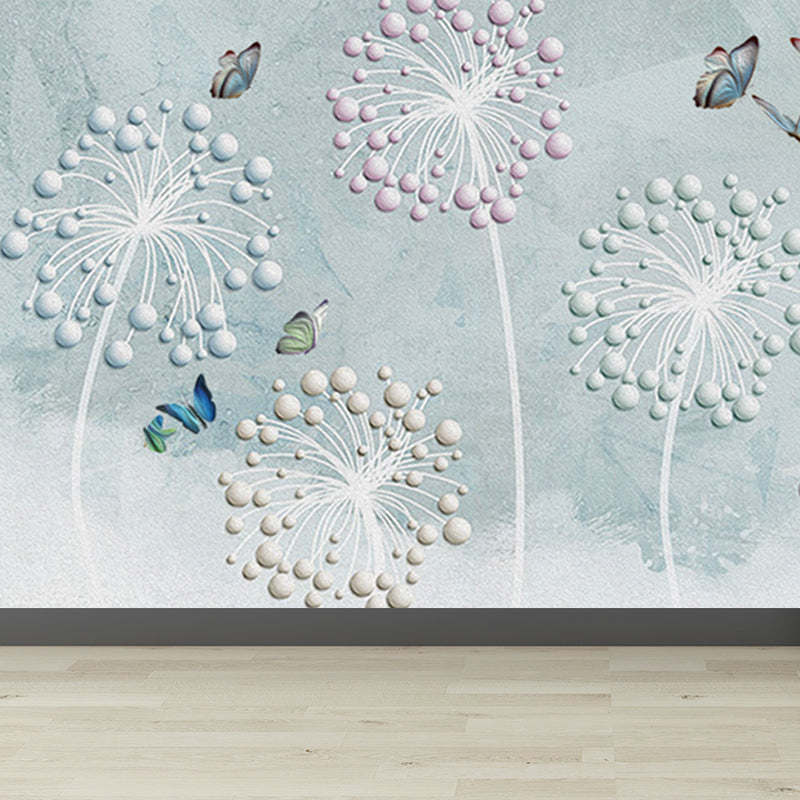 Ganzes Löwenzahn-Wandbild in Pastellfarben, Vlies-Wandkunst für Innendekoration, personalisierbar
