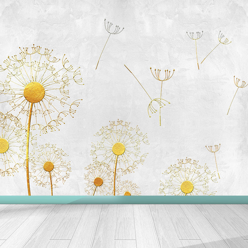 Whole Dandelion Mural Pastel Color Non-Woven Wall Art for Indoor Decor, Personalised