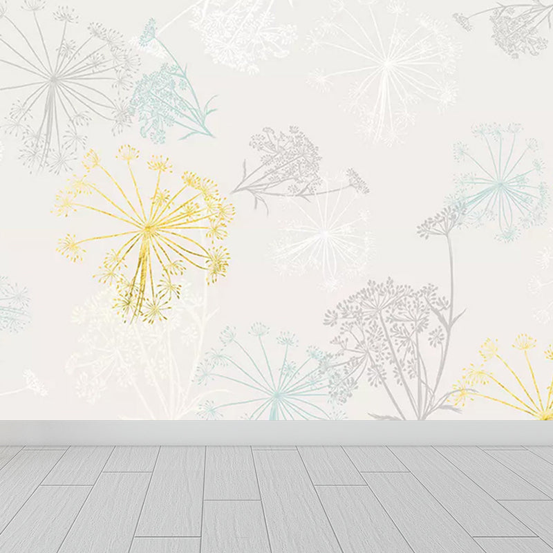 Whole Dandelion Mural Pastel Color Non-Woven Wall Art for Indoor Decor, Personalised