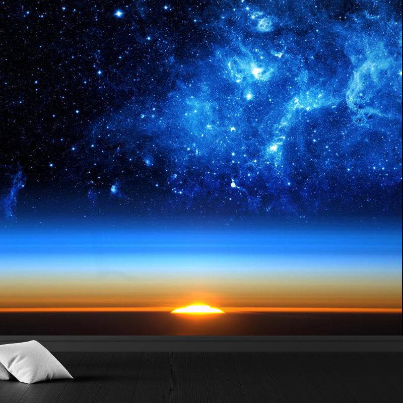 Huge Constellations View Mural for Bathroom Universe Wall Art in Dark Color, Stain-Proofing