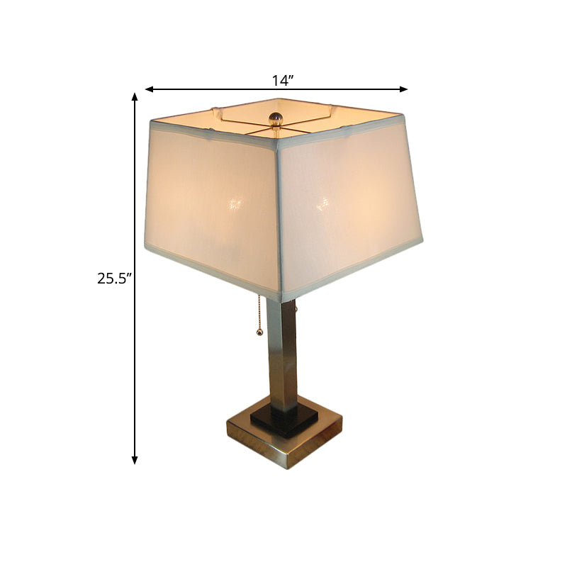 Chrome Single Bulb Table Light Vintage Tissage Cube Cage Cage Lampe de lecture avec chaîne de traction