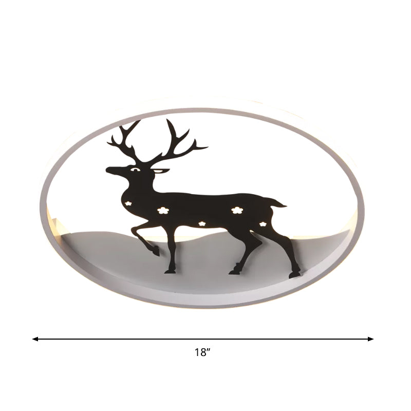 Lámparas de techo Deer dibujos animados acrílico LED iluminación incorporada negra, cálida / blanca
