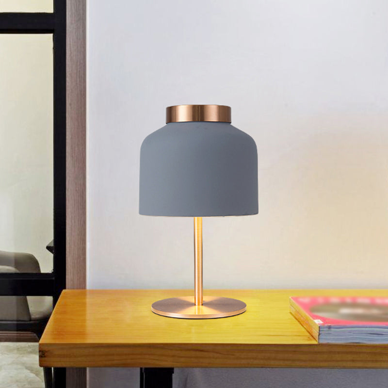 Dome scrivania metallica luce minimalista a 1 testa rosa/blu lampada da comodino con design regolabile