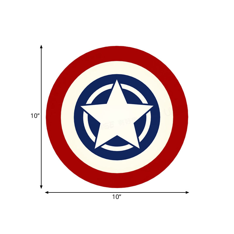 Luz de pared redonda roja y azul de la pared de la pared LED ACRYLIC ILUMINACIÓN con patrón de estrella en luz cálida/blanca