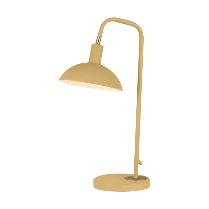 Metallic Dome Shade Nightstand Lamp Nordic 1 Bulb Pink/Yellow/Blue Table Light for Bedside
