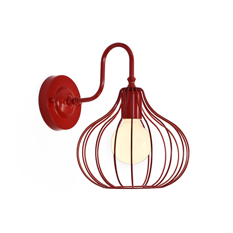 1 leichte Zwiebel Wandleuchte Licht Loft Style Schwarz/Weiß Metallic Mini Wandbeleuchtung mit Schwanenhalsarm für Schlafzimmer