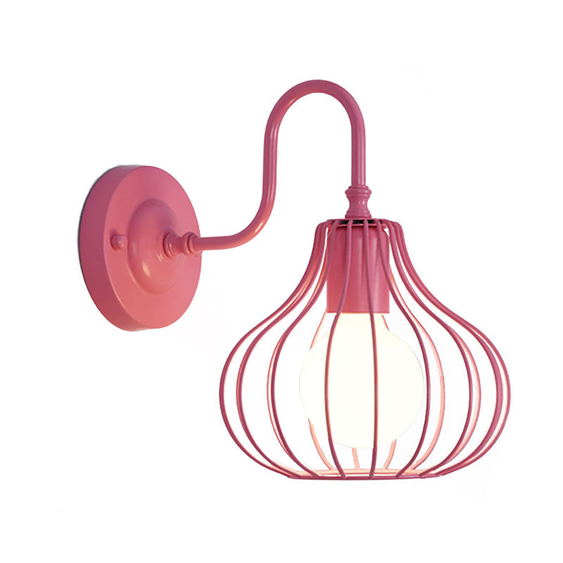 1 leichte Zwiebel Wandleuchte Licht Loft Style Schwarz/Weiß Metallic Mini Wandbeleuchtung mit Schwanenhalsarm für Schlafzimmer