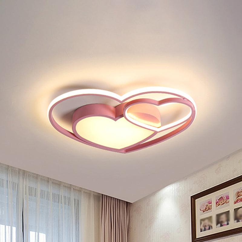 Lámpara empotrada de acrílico con corazón amoroso, LED nórdico blanco/rosa, cerca de la luz de techo para dormitorio