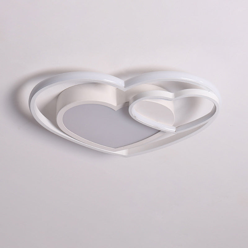 Lámpara empotrada de acrílico con corazón amoroso, LED nórdico blanco/rosa, cerca de la luz de techo para dormitorio