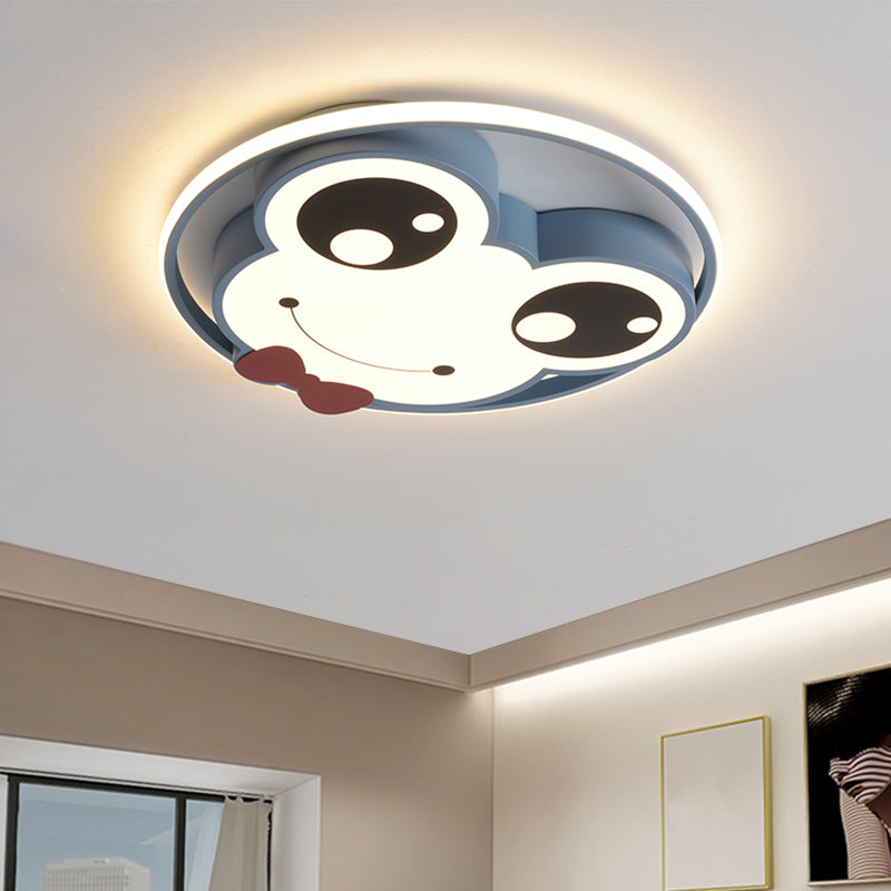 Big Eye Frog Lampada da soffitto in metallo a forma di fumetto LED Lampada da incasso rosa/giallo/blu per la cameretta dei bambini