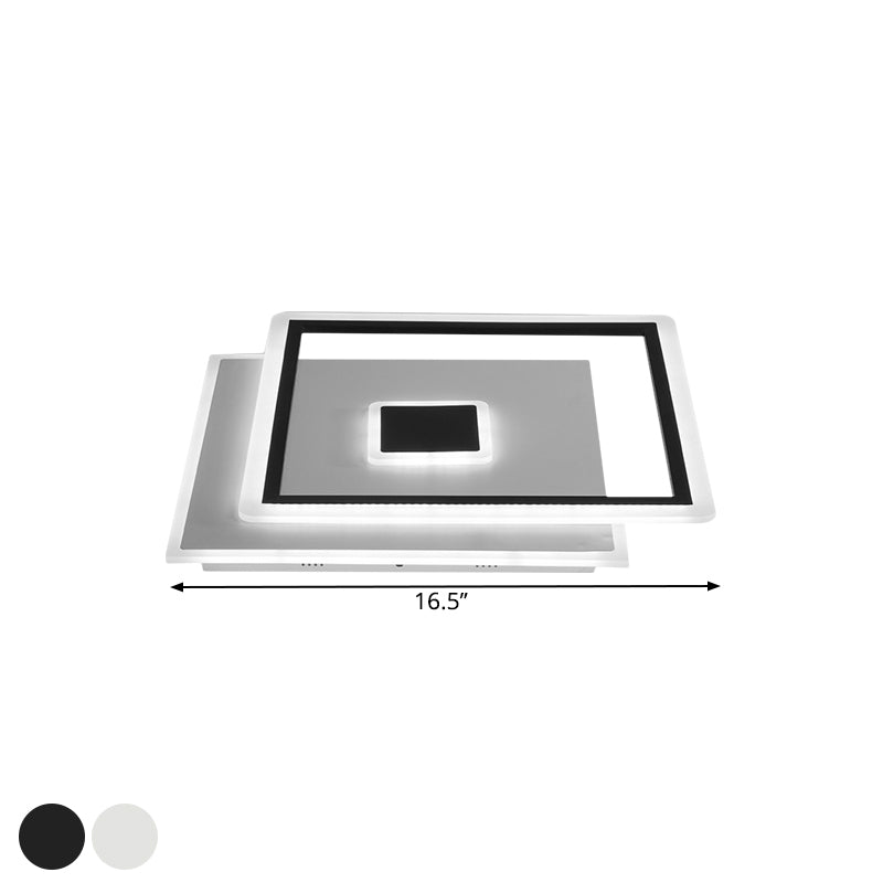 Lampada da soffitto quadrata intrecciata nordica in vetro chiaro LED camera da letto a incasso in nero/bianco, 16,5 "/20,5" larghezza (la personalizzazione sarà 7 giorni)