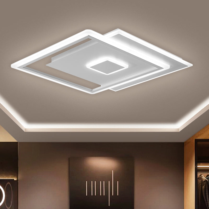 Lampada da soffitto quadrata intrecciata nordica in vetro chiaro LED camera da letto a incasso in nero/bianco, 16,5 "/20,5" larghezza (la personalizzazione sarà 7 giorni)