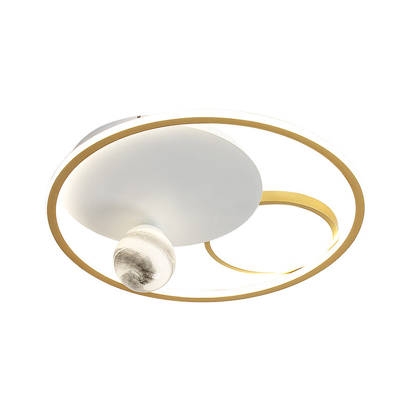 Acrylic Multiple Circle Flush Light Modernist Gold LED Ceiling Mount Light Fixture