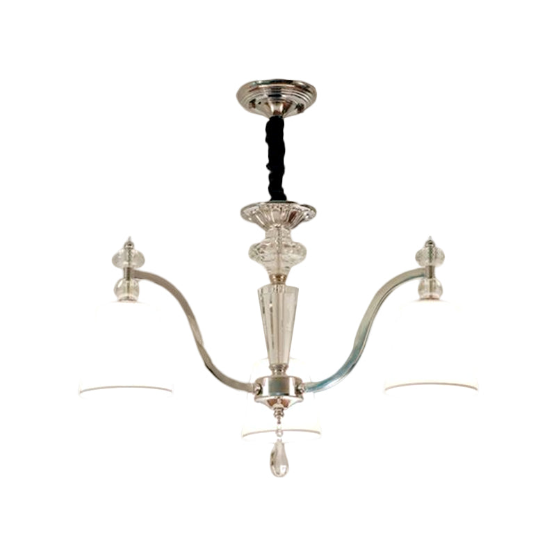 Conische kroonluchter verlichtingsarmatuur moderne stof 3/6 koppen chroom suspensie hanger met kristalval