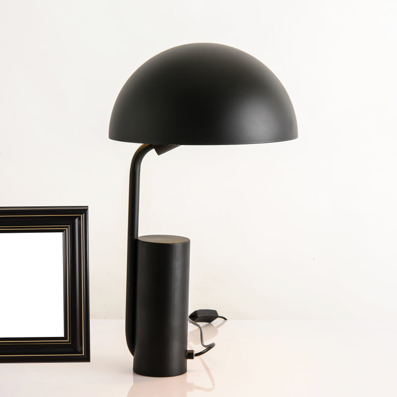 Dome Iron Night Task Lighting Moderniste 1-Light Black / White / Pink Desk Light With Cylinder Base