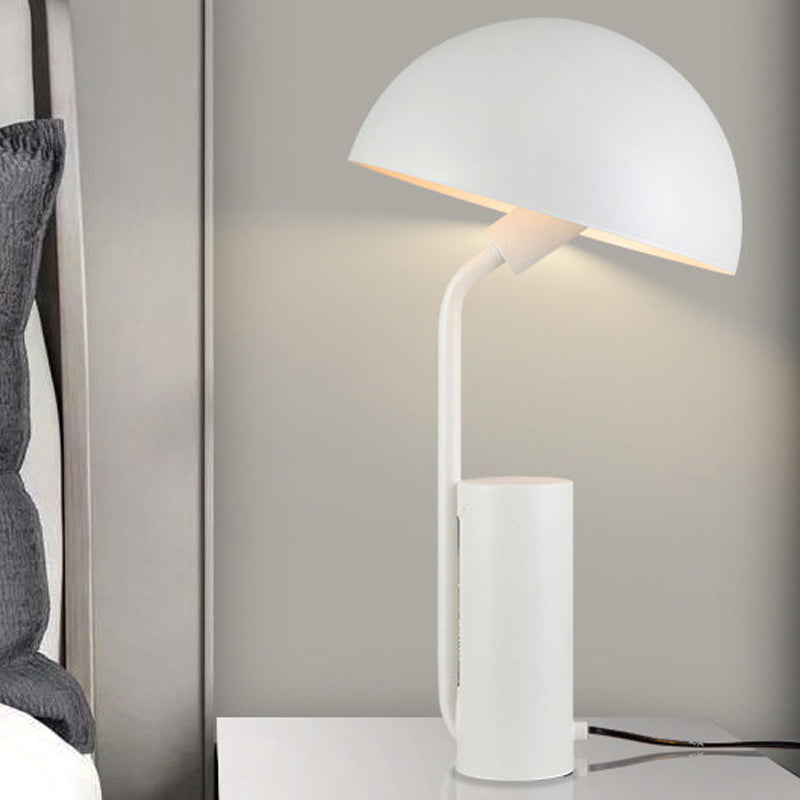 Dome Iron Night Task Lighting Moderniste 1-Light Black / White / Pink Desk Light With Cylinder Base