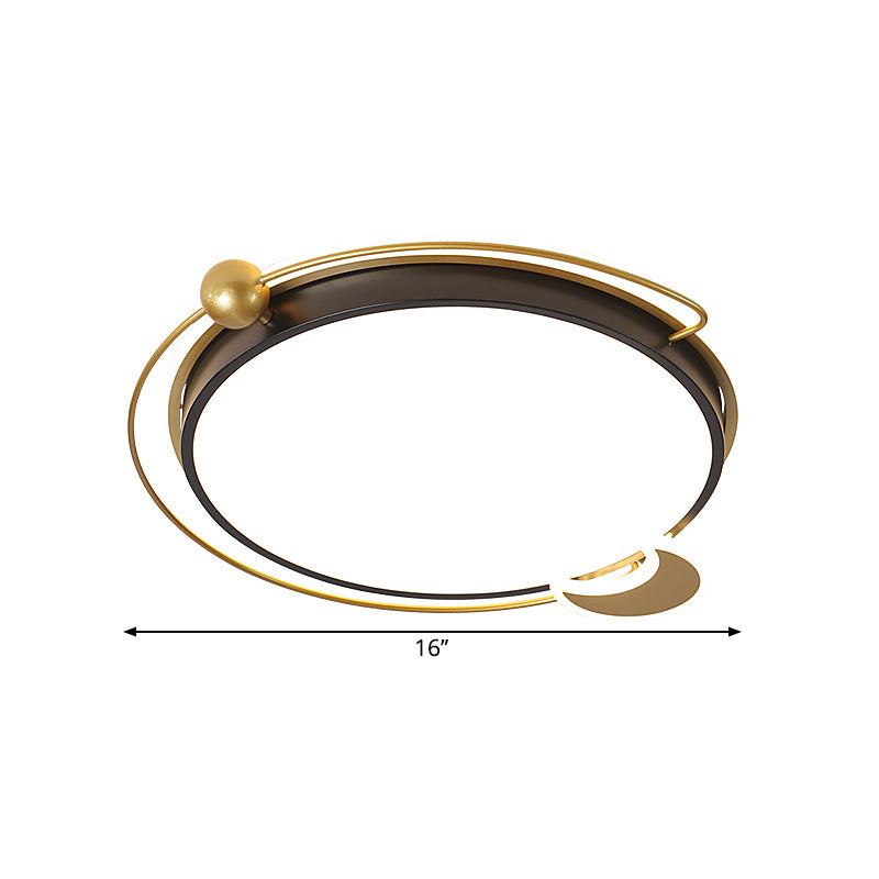 Modernist Round/Square Flush Mount Acrylic LED Bedroom Flushmount Lighting in Black, Warm/White Light