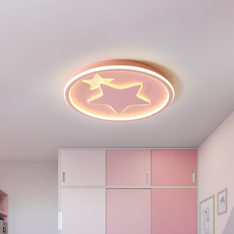Stern Schlafzimmer Deckenleuchte Acryl LED Cartoon Nahe Deckenlampe in Schwarz/Rosa/Blau