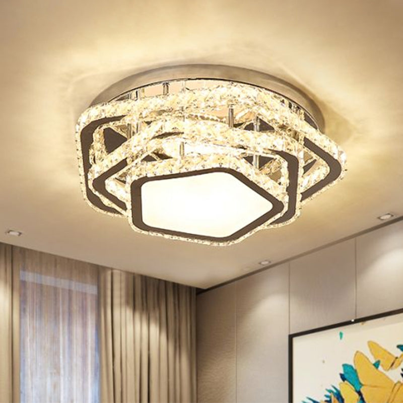 Star Biseled Crystal Ceiling Accesor Minimalismo LED CROME SEMI SEMI SEMPLIS