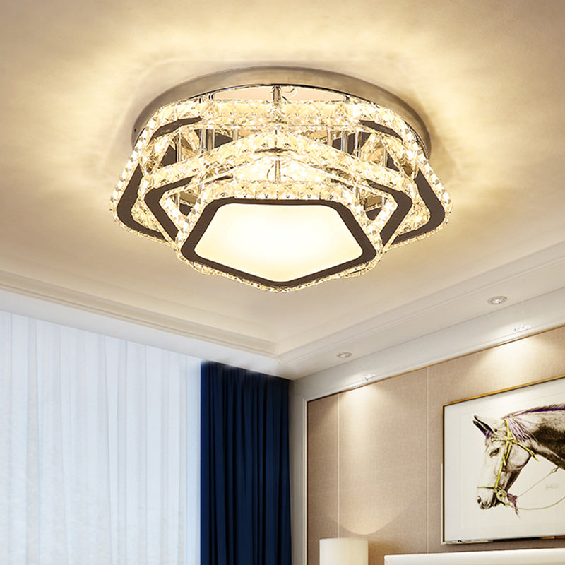 Star Biseled Crystal Ceiling Accesor Minimalismo LED CROME SEMI SEMI SEMPLIS