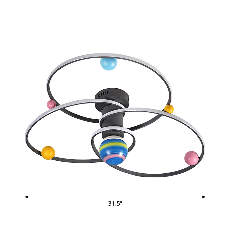 Grau Orbit Semi Mount Lighting Cartoon LED Acrylspülendedecke mit runden Baldachin