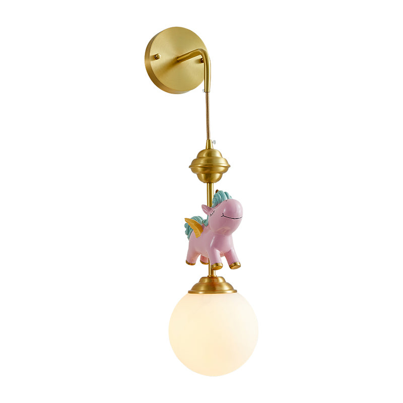 Kid Globe Mall Moucle blanc Verre simple Hier-chambre Mur Mur