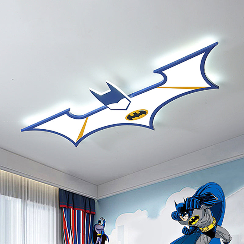 Acrilico Batman Flush Massimale Light Cartoon LED Flush Montaggio di montaggio in nero / Blu, Warm / White Light