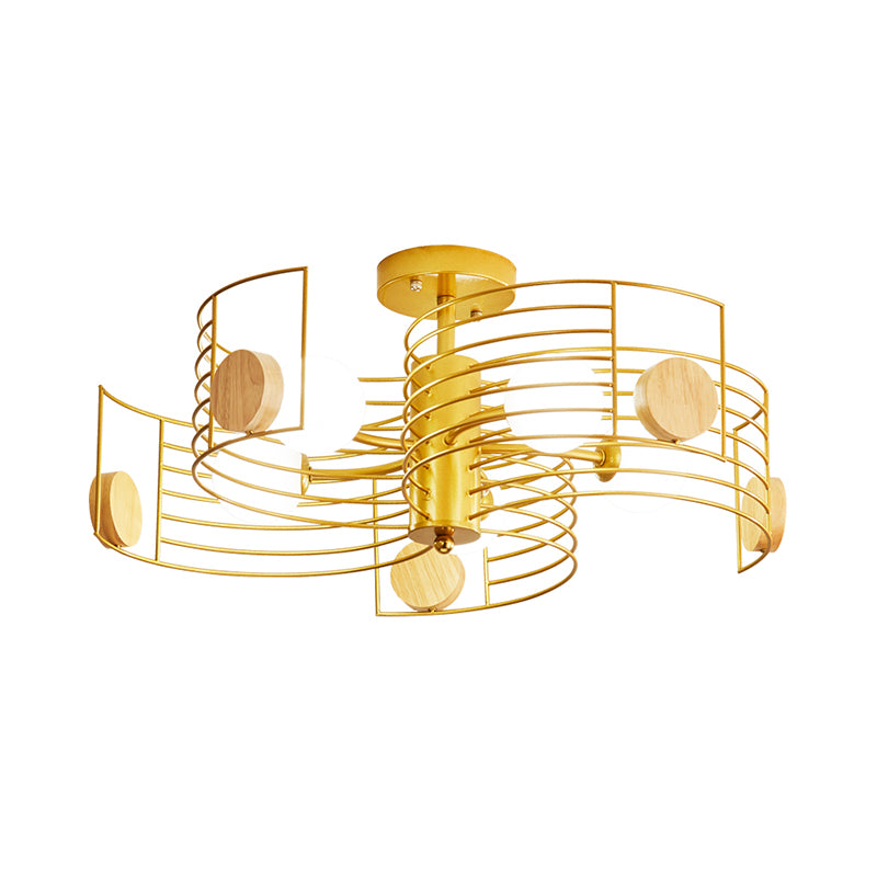 Monte Metallic Spiral Semi Flush Kids Pink/Gold LED cerca de la luz del techo con sombra de vidrio blanco