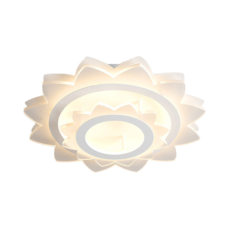 Sun Flower Flush Light Fixture Simplicity Acrylic LED White Flush Mount in Warm/White Light