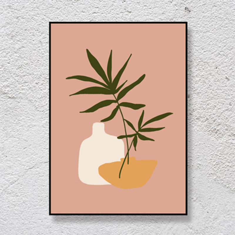 Plant in a Pot Painting Textured Scandinavian Living Room Wall Art Decor, Multiple Sizes