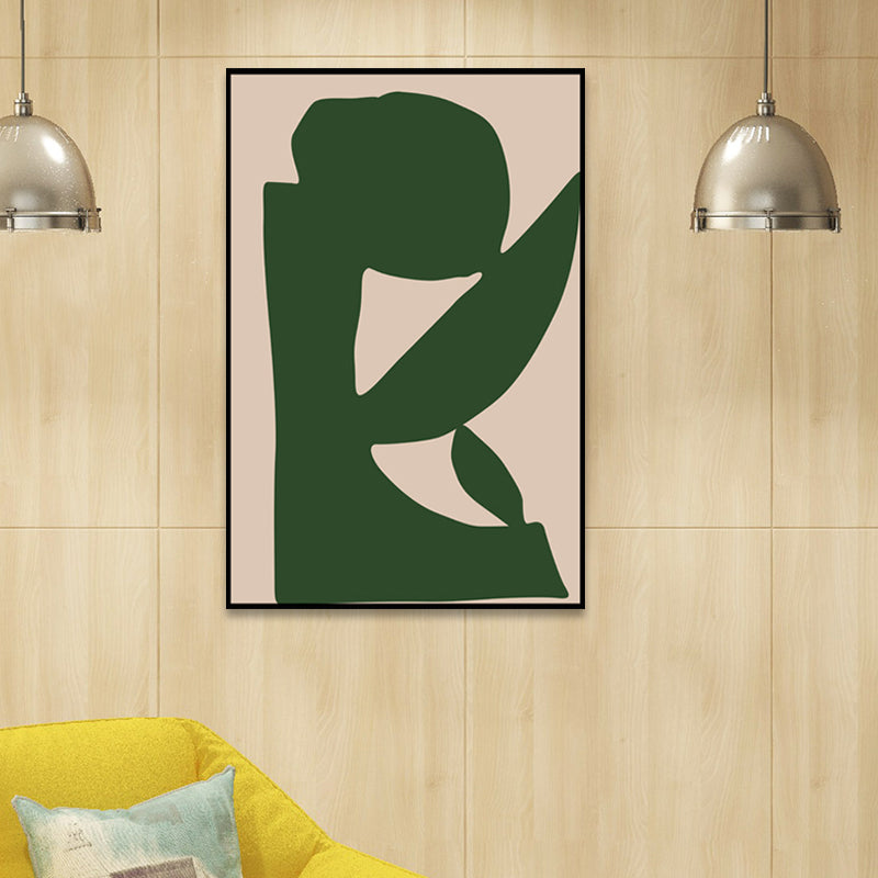 Illustrations Abstract Wrapped Canvas Simplicity Wall Art Decor in Green for Bedroom