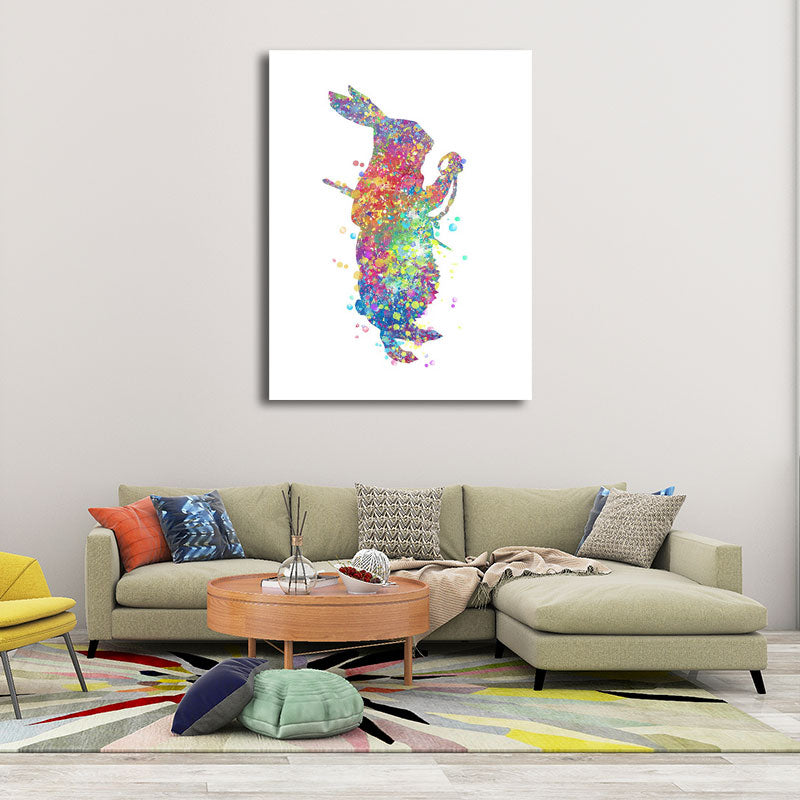 Kinderstijl danser canvas kunst veelkleurige getextureerde wanddecoratie voor woonkamer
