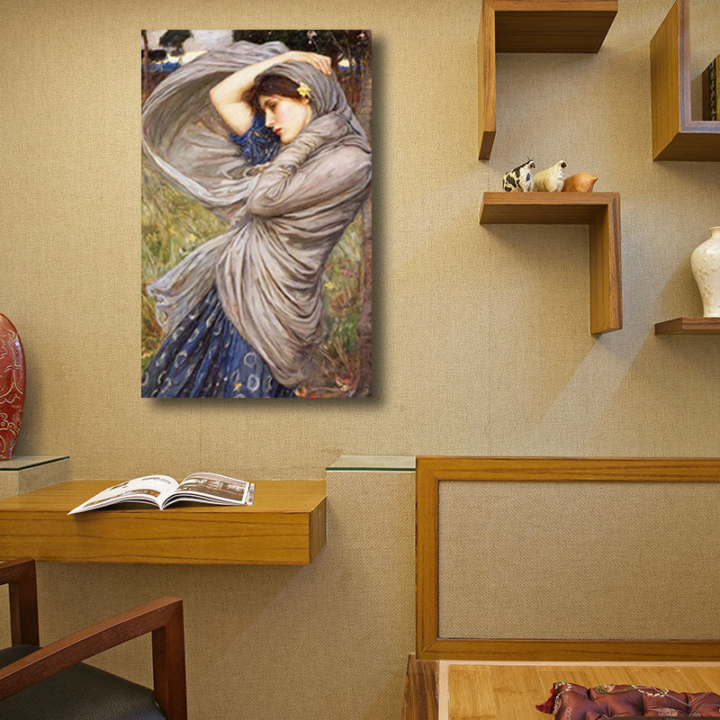 Vintage Style Maiden Print Canvas Light Color Character Oil Painting Wall Art Decor