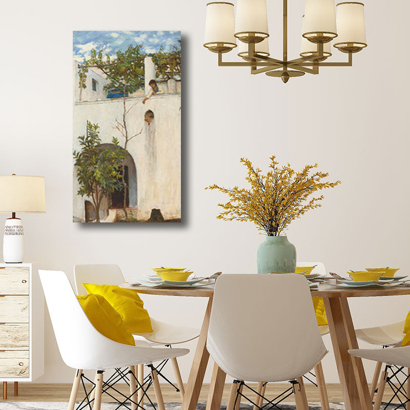 Vintage Style Maiden Print Canvas Light Color Character Oil Painting Wall Art Decor