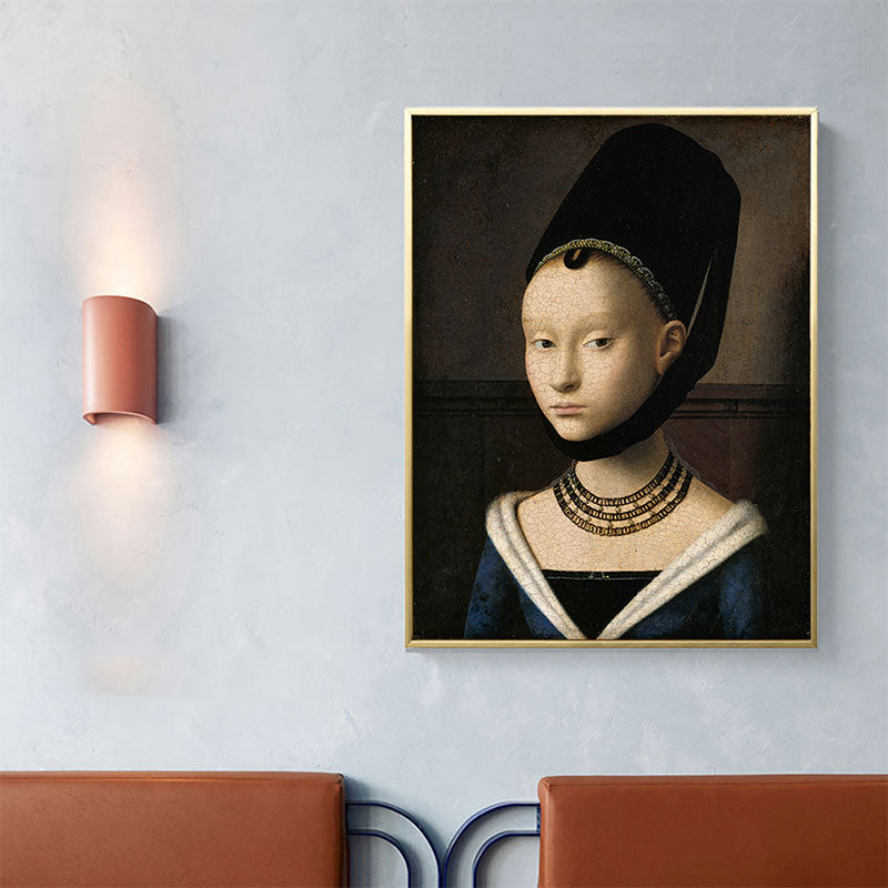 Ancient Hat Maiden Painting Black Kitchen Backsplash Wall Art Print, Multiple Sizes