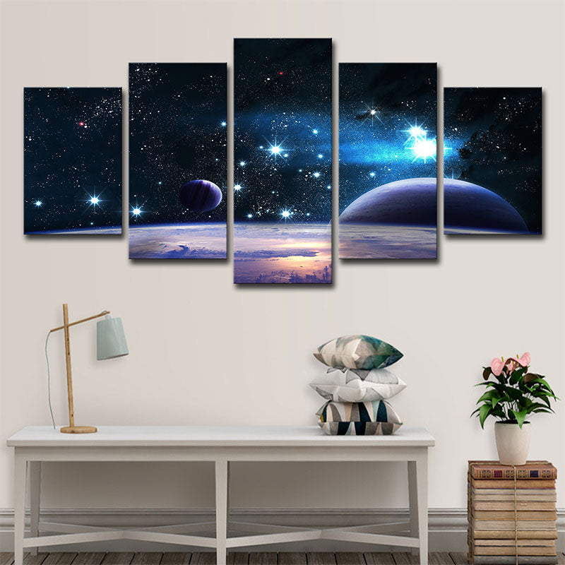 Black Outer Space Wall Decor Textured Kid's Style Children Bedroom Art, Multiple Sizes