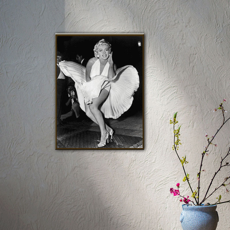 Décoration murale sur toile de couleur claire Marilyn Monroe pour chambre de garçon, texturée