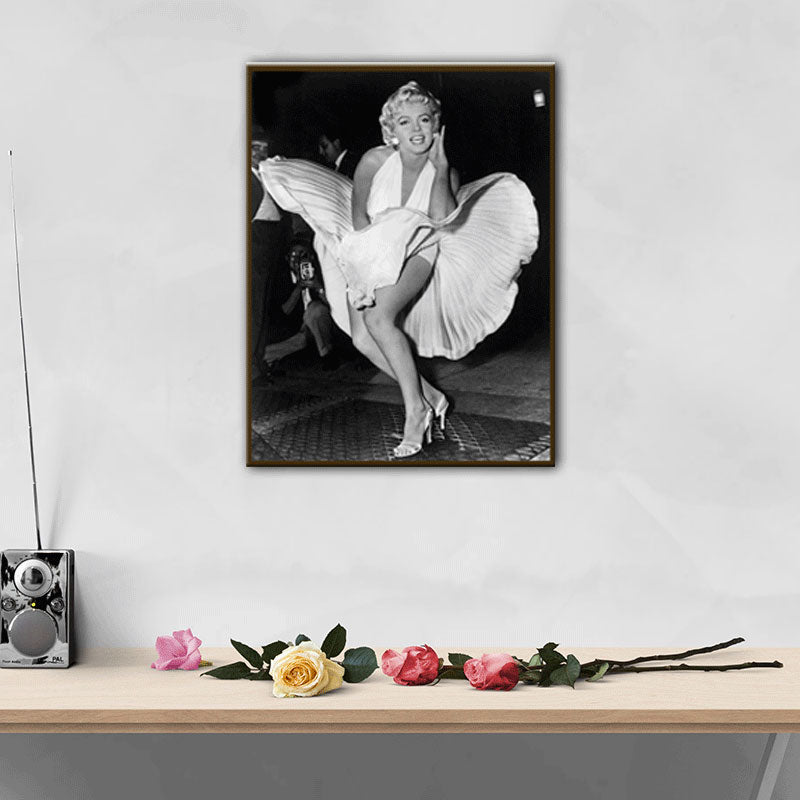 Décoration murale sur toile de couleur claire Marilyn Monroe pour chambre de garçon, texturée