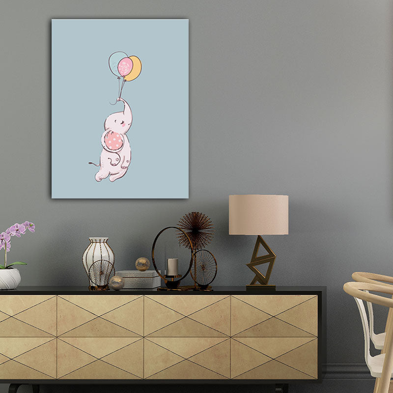 Peintures d'animaux et de ballons pour enfants, toile décorative, couleur claire, Art mural pour chambre de bébé