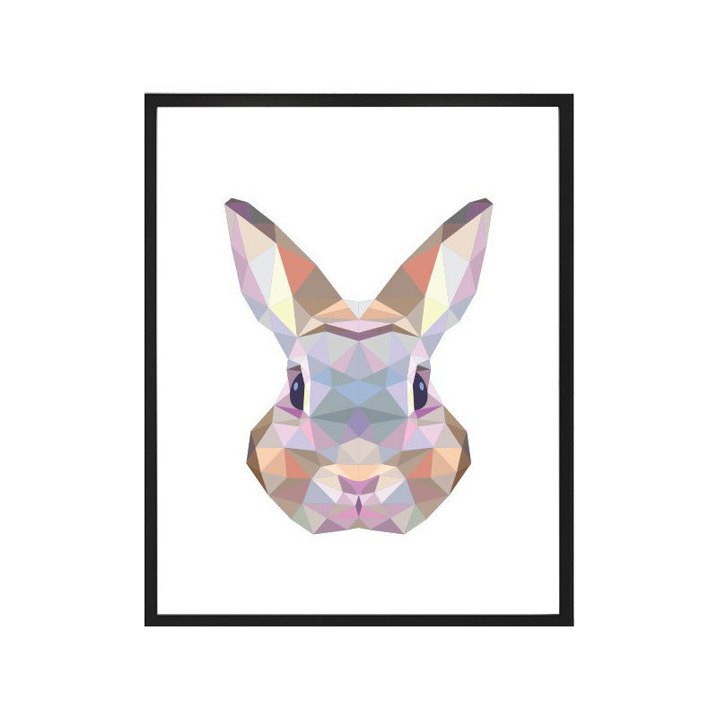 Brown Rabbit Head Wall Decor for Decoration Modernism Playroom Wrapped Canvas (Multiple Sizes)