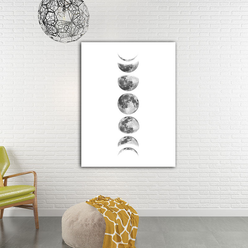 Textured Moon Phrase Art Print Canvas Minimalism Wall Decoration for House Interior