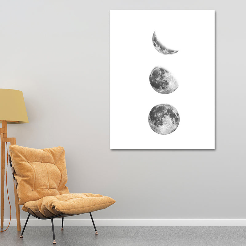 Canvas Textured Art Print Minimalistic Photographic Moon Eclipse Wall Decor for Home