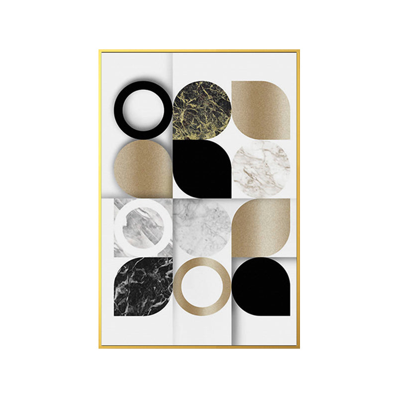 Leaf Shapes Marble Canvas Print Nordic Style Textured Wall Art for Living Room