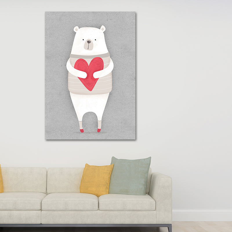 Impressions sur toile d'ours, décoration murale de dessin animé de couleur claire pour chambre d'enfant, plusieurs tailles disponibles