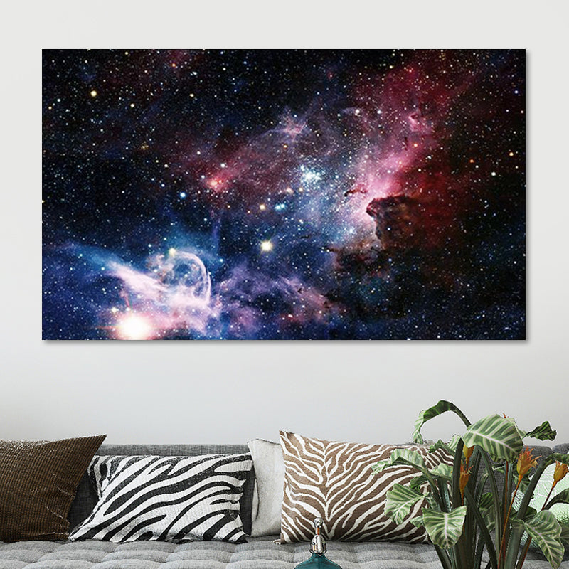 Mysterious Starry Night Asterism Canvas for Guest Room Outer Space Wall Art Print