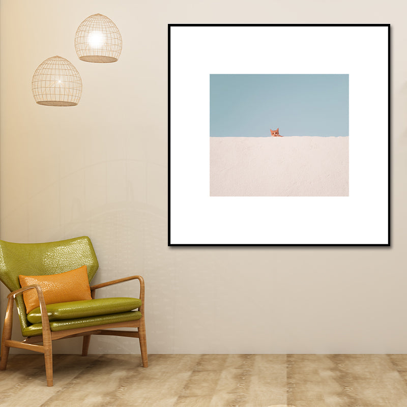 Canvas Textured Wall Decor Scandinavian Illustration Scenery Art Print in Soft Color