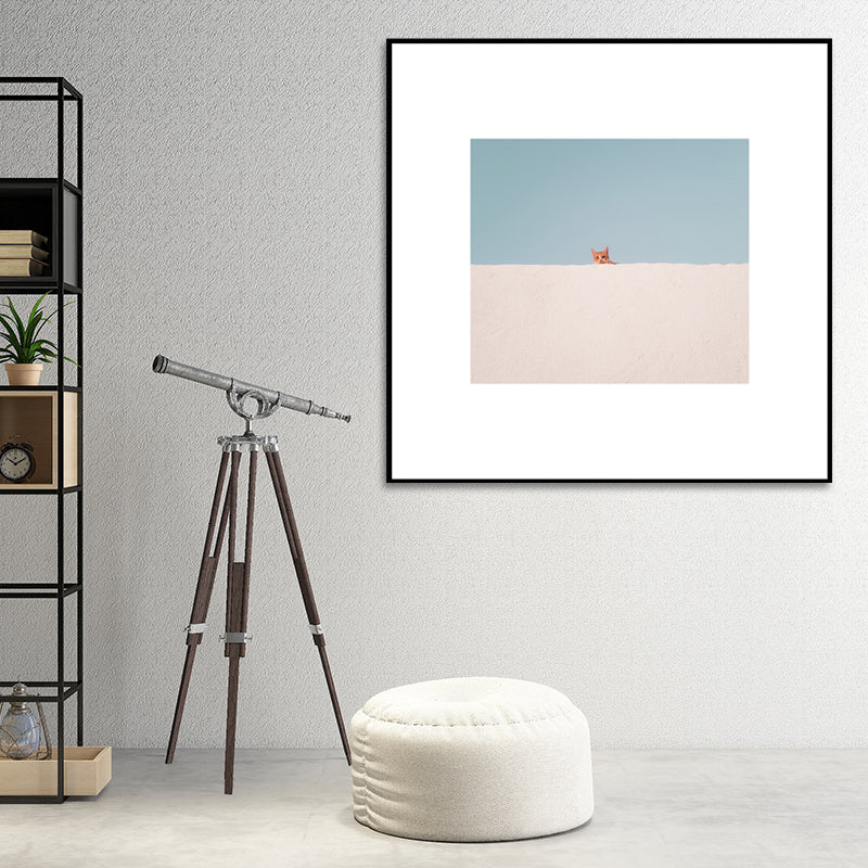 Canvas Textured Wall Decor Scandinavian Illustration Scenery Art Print in Soft Color