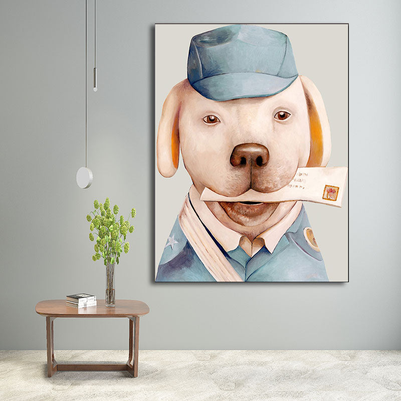 Kids Animal in Suit Canvas Wall Art Colorful Decorative Painting for Children Room